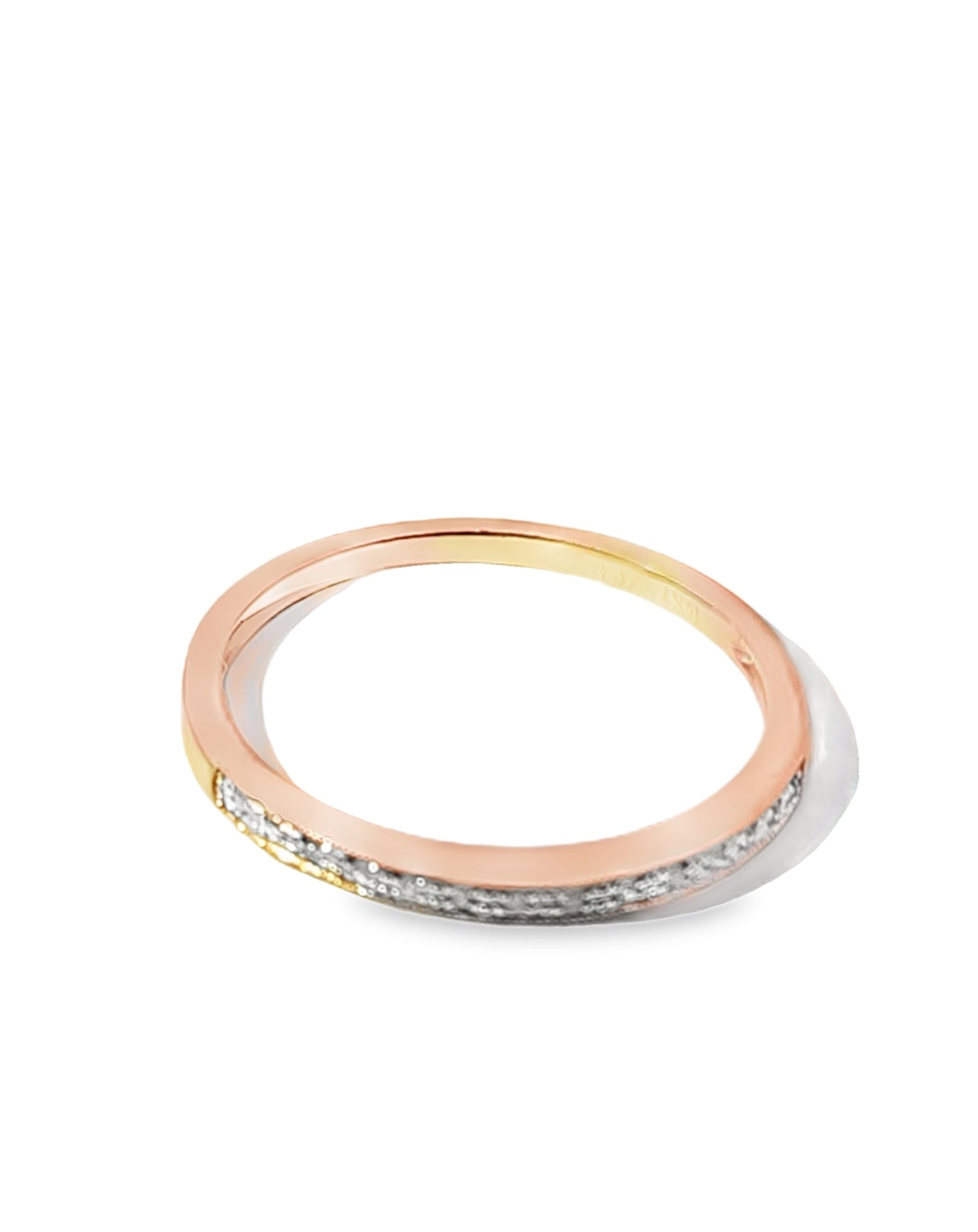 Anillo de diamantes con banda de eternidad de 14 kt