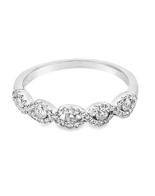 14 Kt Eternity Circle White Gold Diamond Ring