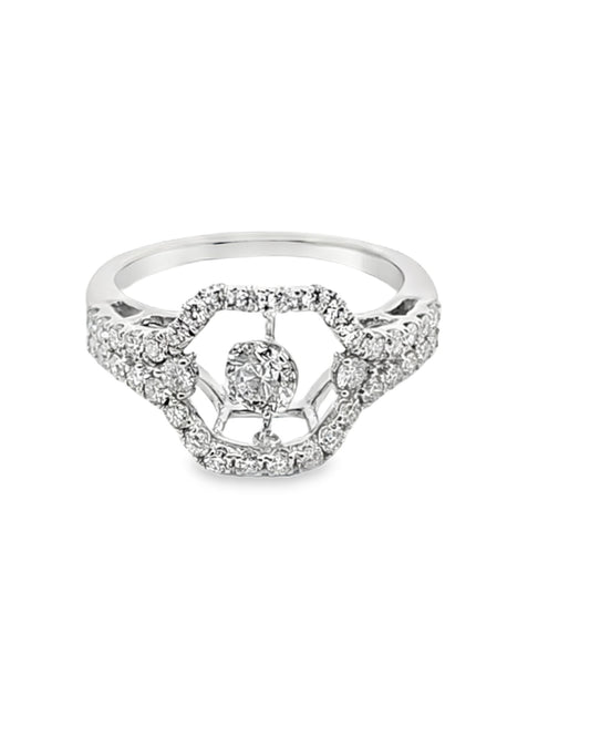 Anillo de diamantes flotantes de 14 quilates