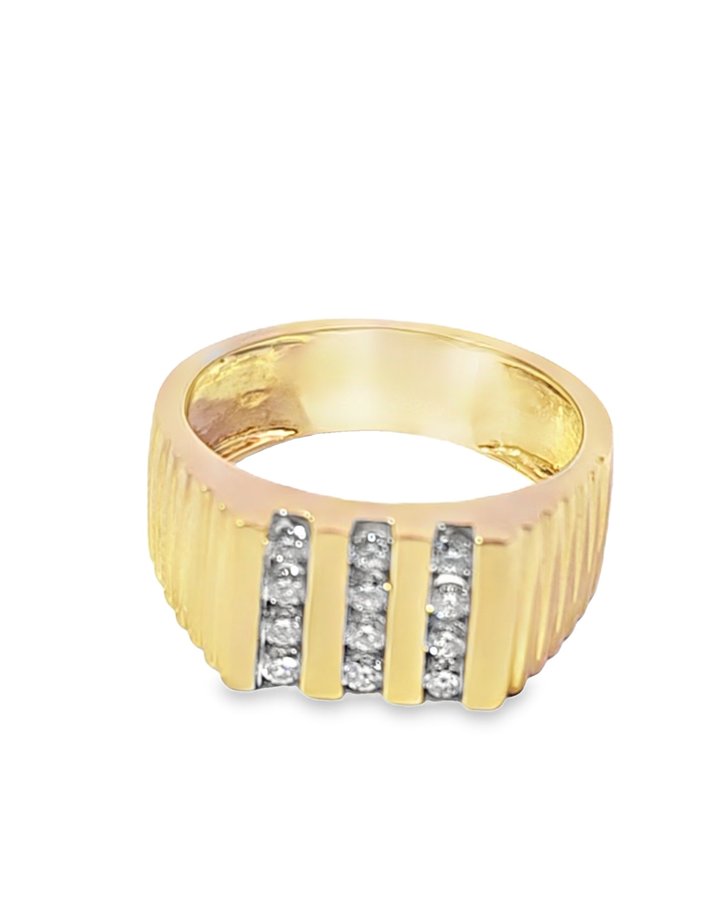 Anillo Hombre Oro Amarillo 18 Kt Diamantes