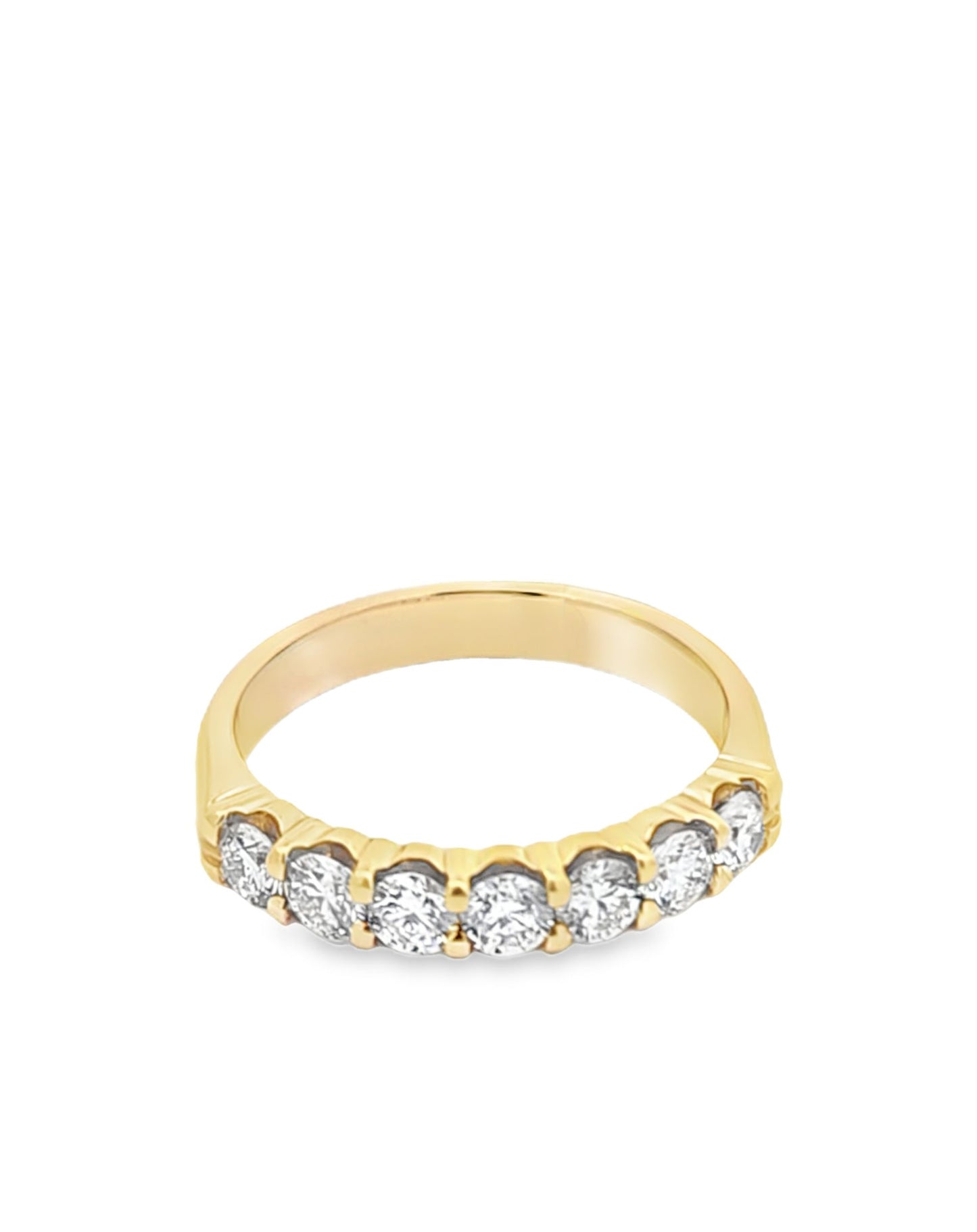 18 Kt Eternity Band Yellow Gold 7 Diamond Engagement Ring