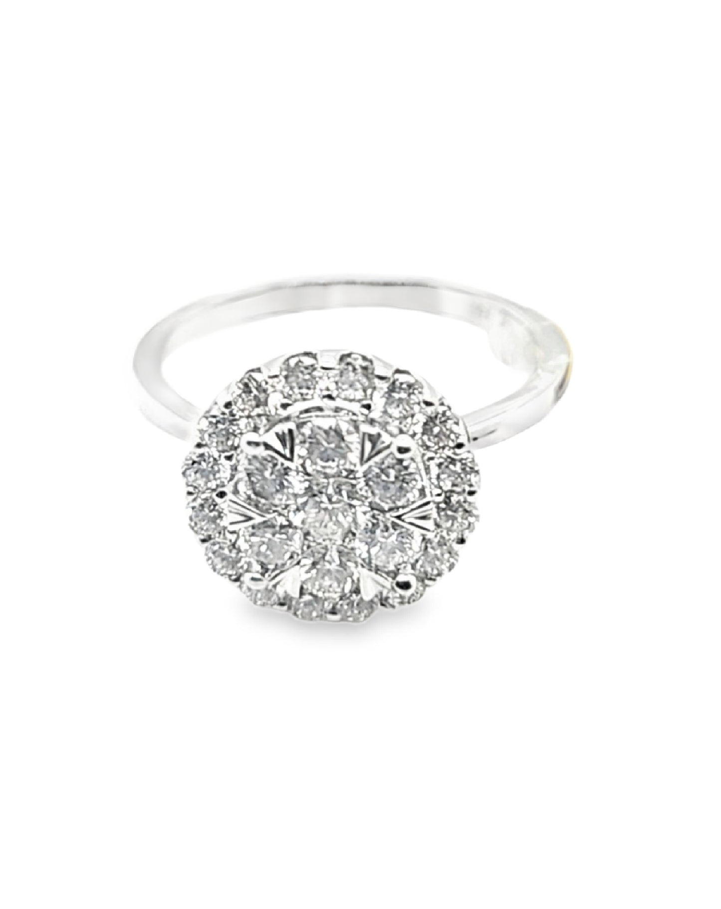 Pavé Setting Diamonds Ring. 1,00 Ct 18 KT gold