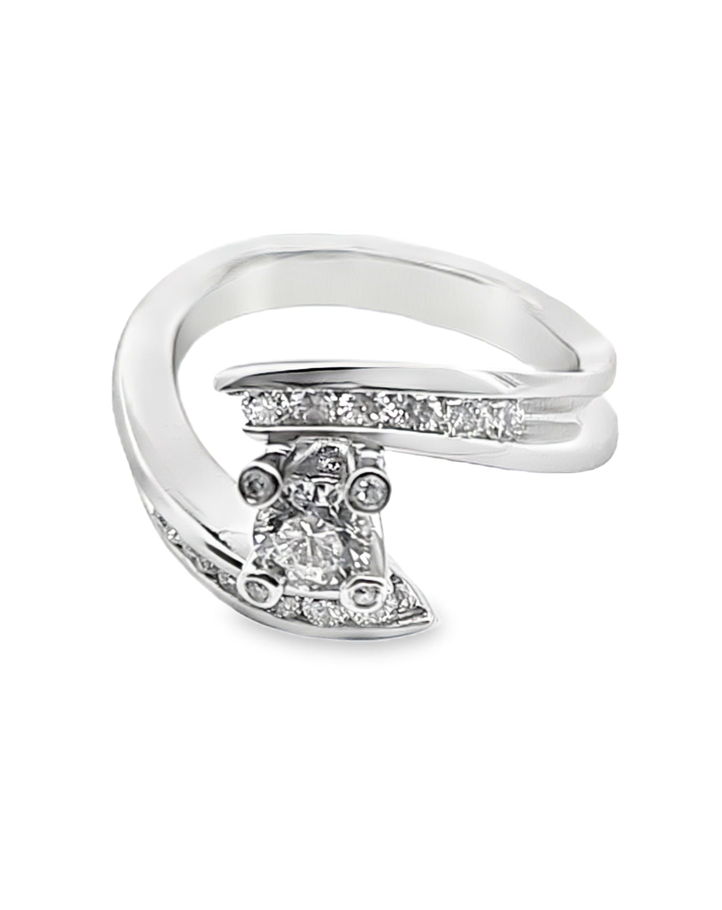 Diamonds Ring. 0.42 Ct +0.42 Ct 18 KT Gold