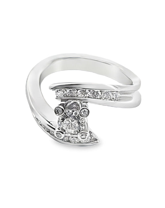 Diamonds Ring. 0.42 Ct +0.42 Ct 18 KT Gold
