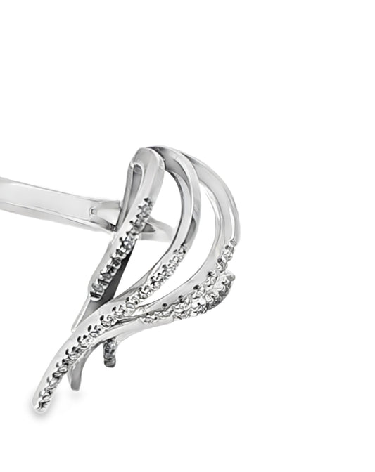 Anillo Fantasía Diamante Blanco 18 Kt
