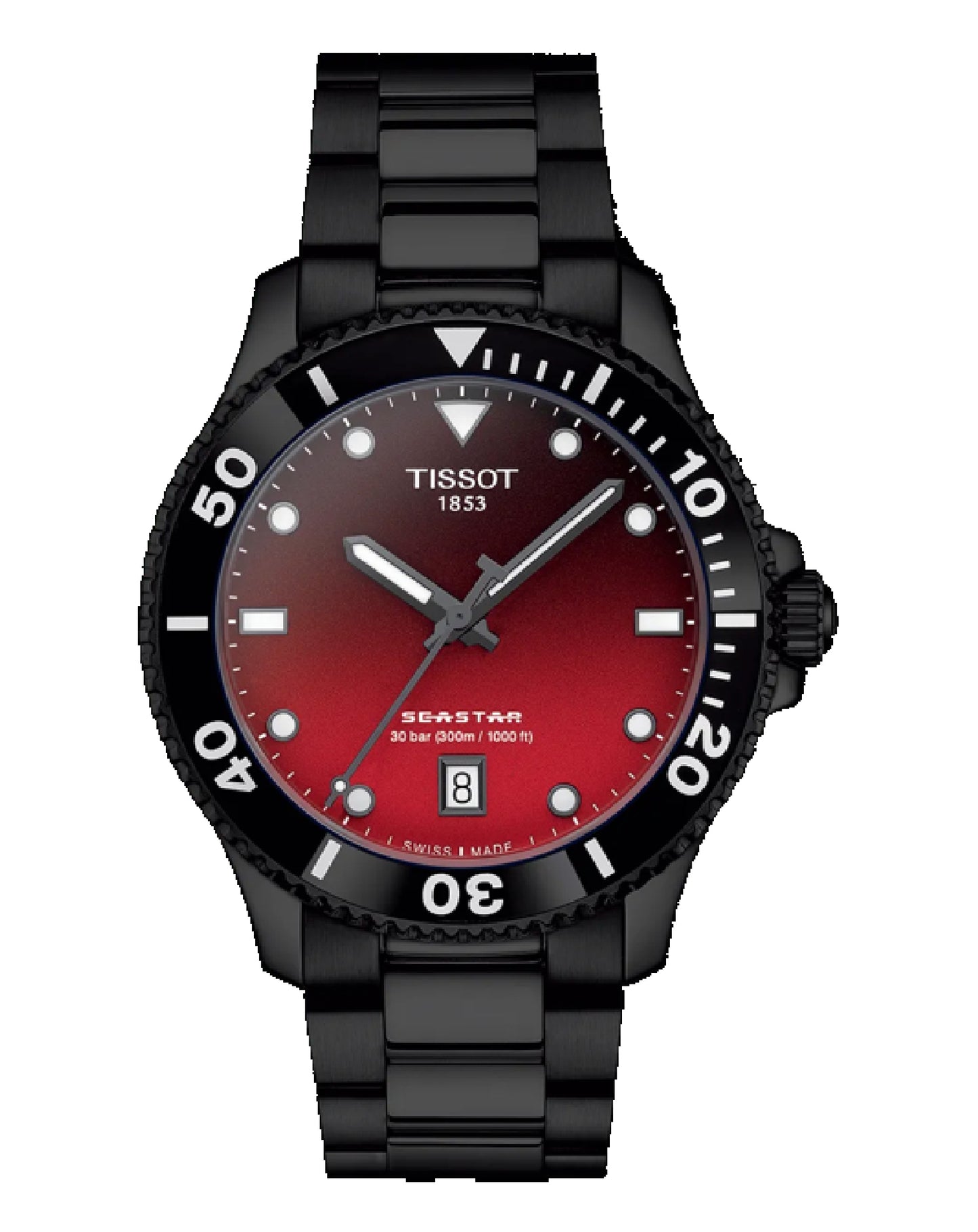 T120.410.33.421.00 Tissot Sea Star 1000 Quartz Red graded Indexes 40 MM