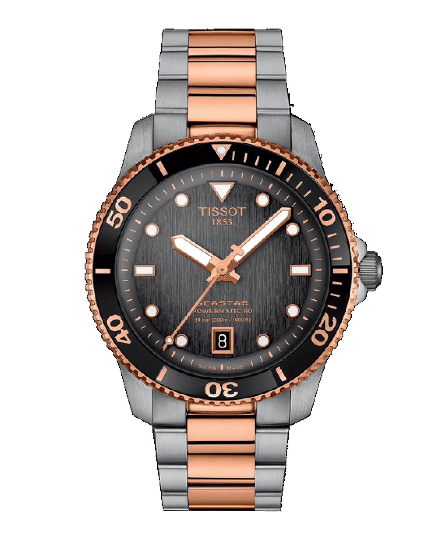 T120.807.22.051.01 Tissot Sea Star 1000 Powermatic 80 H Black Indexes