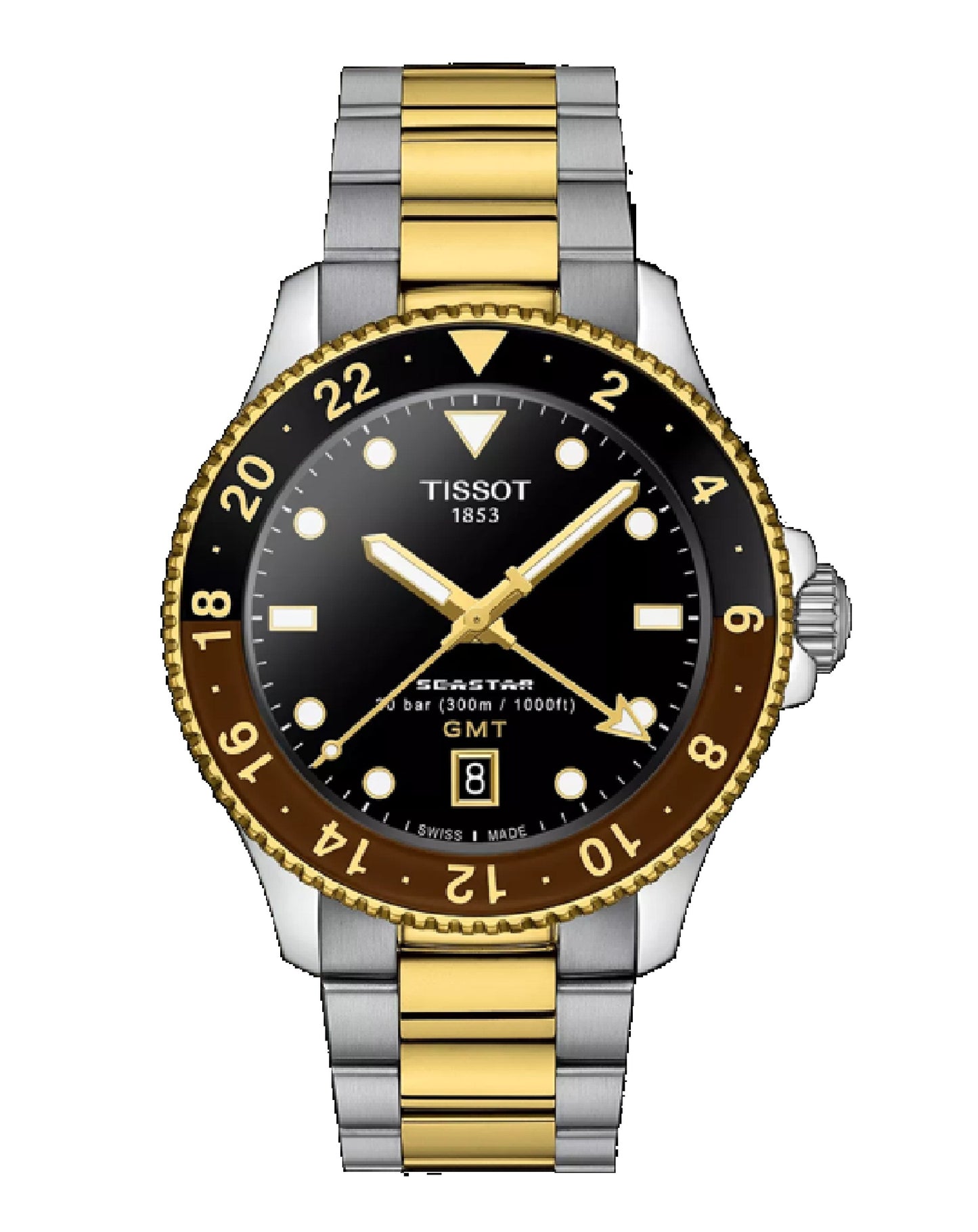 T120.852.22.051.00 Tissot Sea Star 1000 Quartz Black Dial GMT