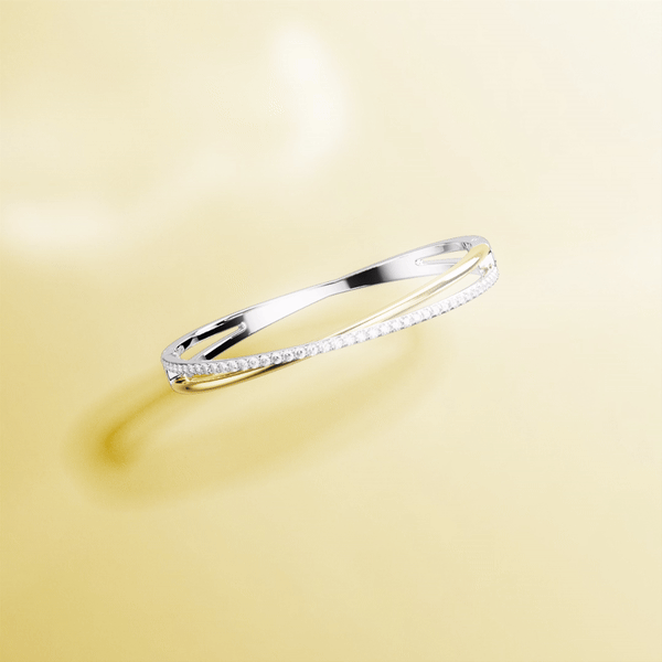 5689720 Swarovski Two Tone Hyperbola Bangle