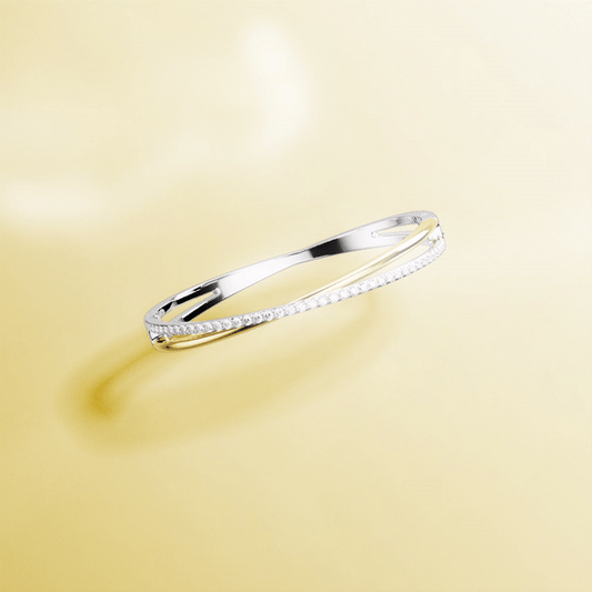 5689720 Swarovski Two  Tone Hyperbola Bangle