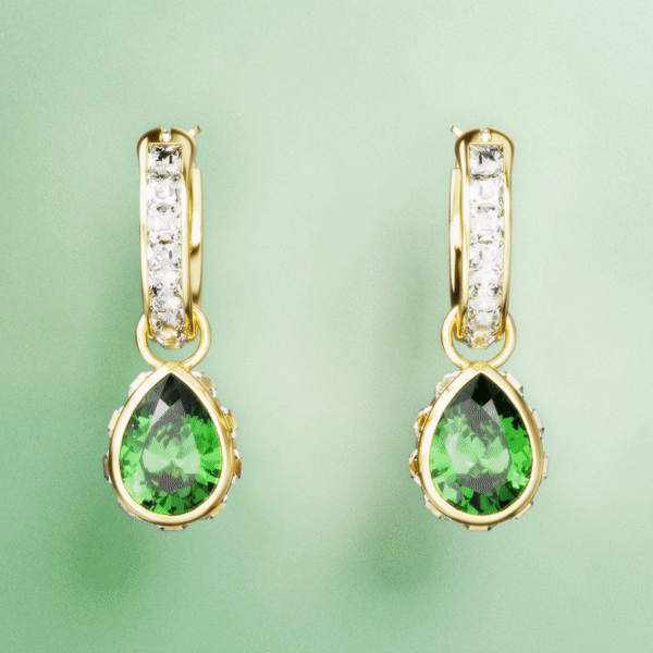 Swarovski Swarovski MILLENIA Drop Earrings White Tone Round, PEAR CUT Earrings