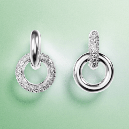 Swarovski 5671807 Swarovski DEXTERA White Tone Rhodium Plated Interlocking Earrings Earrings