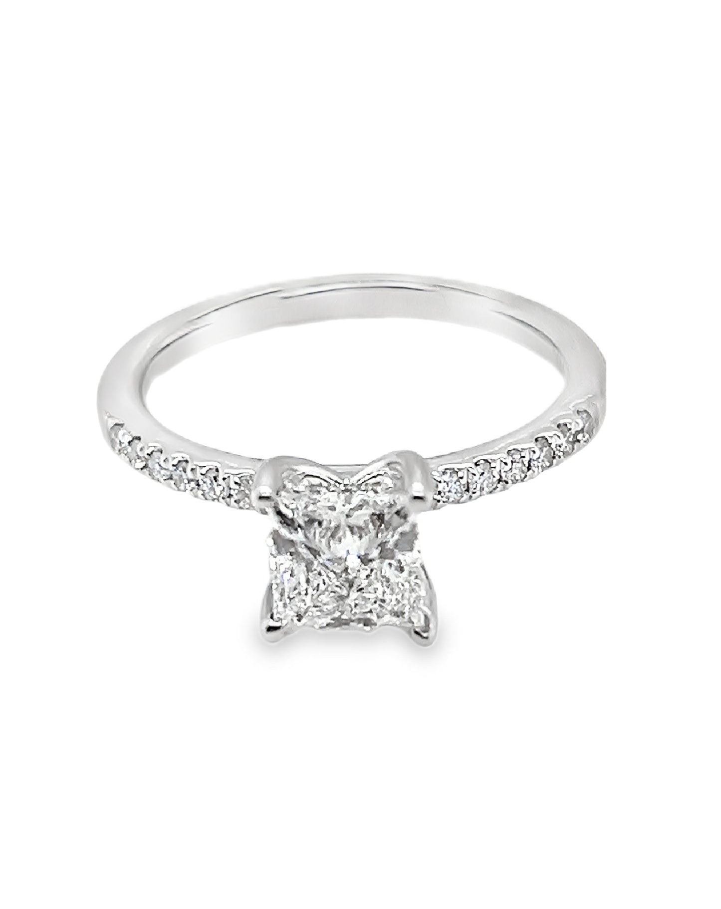 Anillo de diamantes de 14 kt y 7
