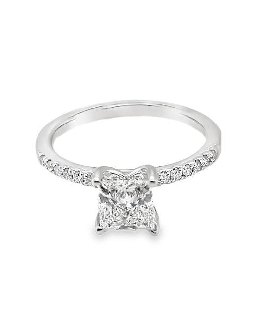 Anillo de diamantes de 14 kt y 7