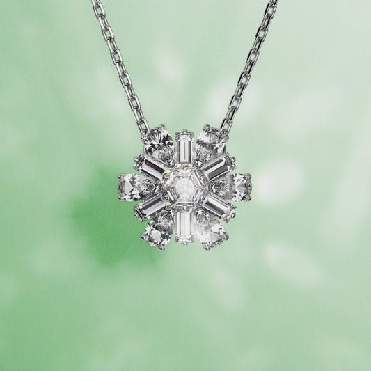 5691484 Swarovski White Tone IDYLLIA Rhodium Plated Necklace