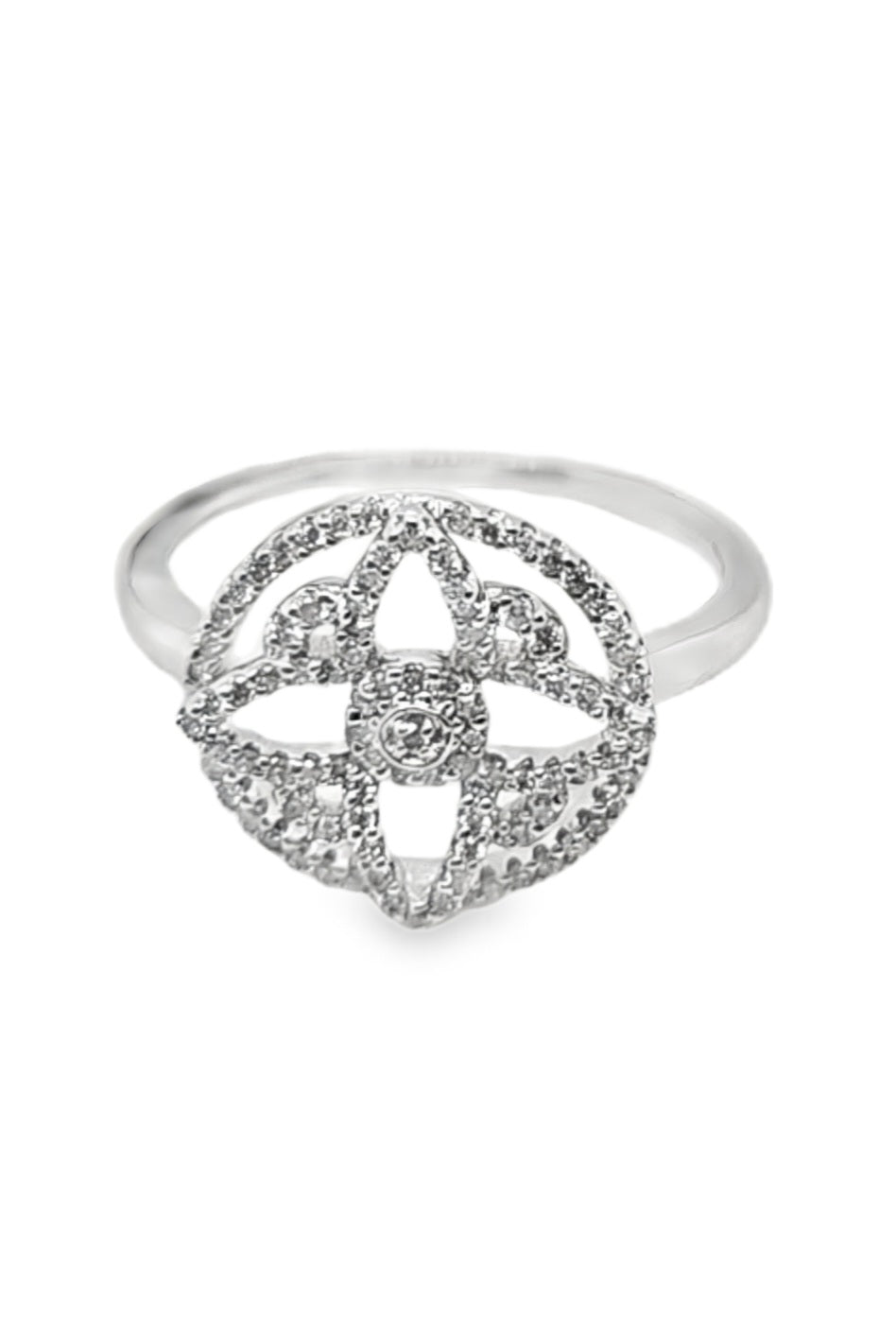 Anillo de diamantes de espacios abiertos de 14 kt