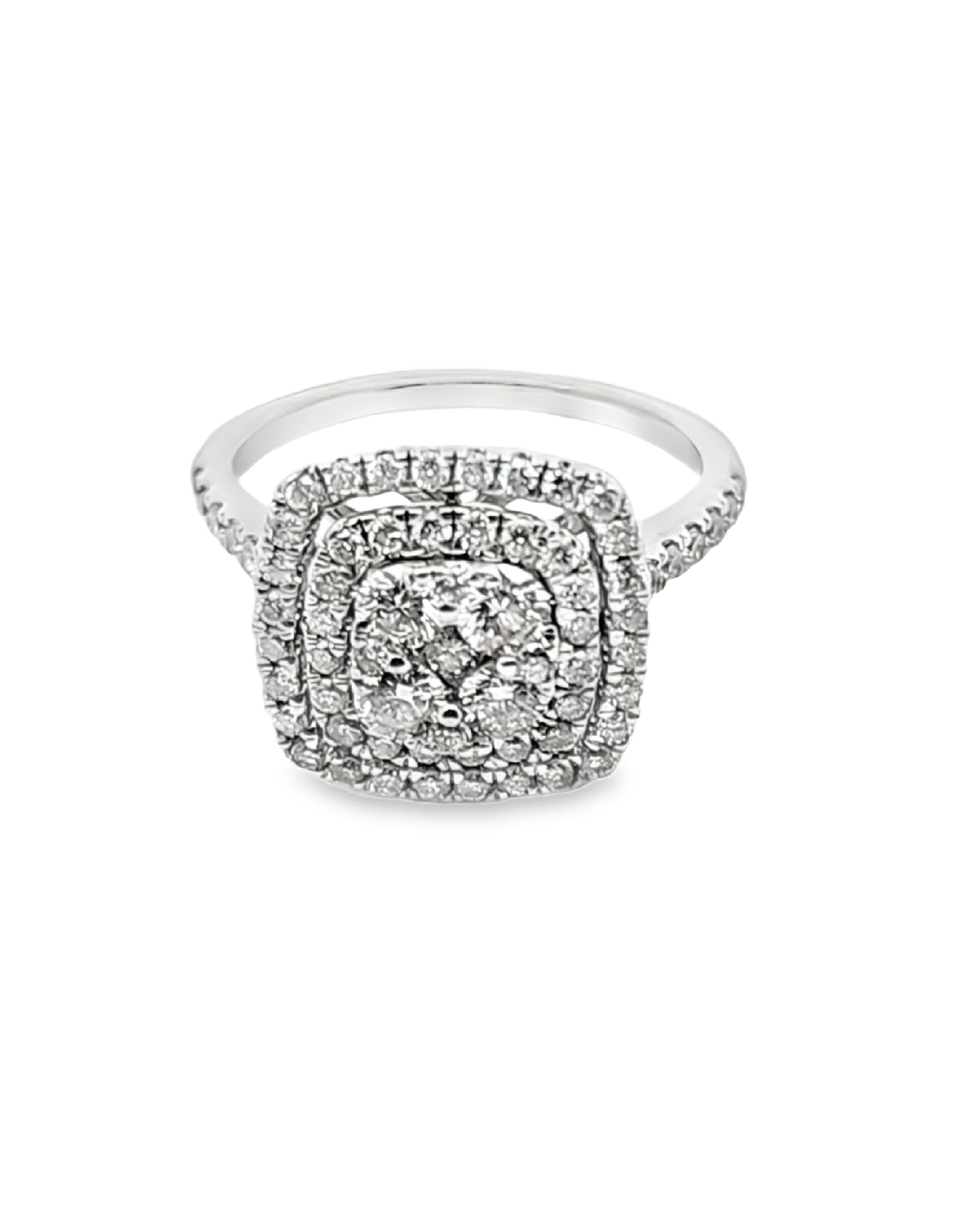 Anillo de diamantes de compromiso brillante de 18 kt