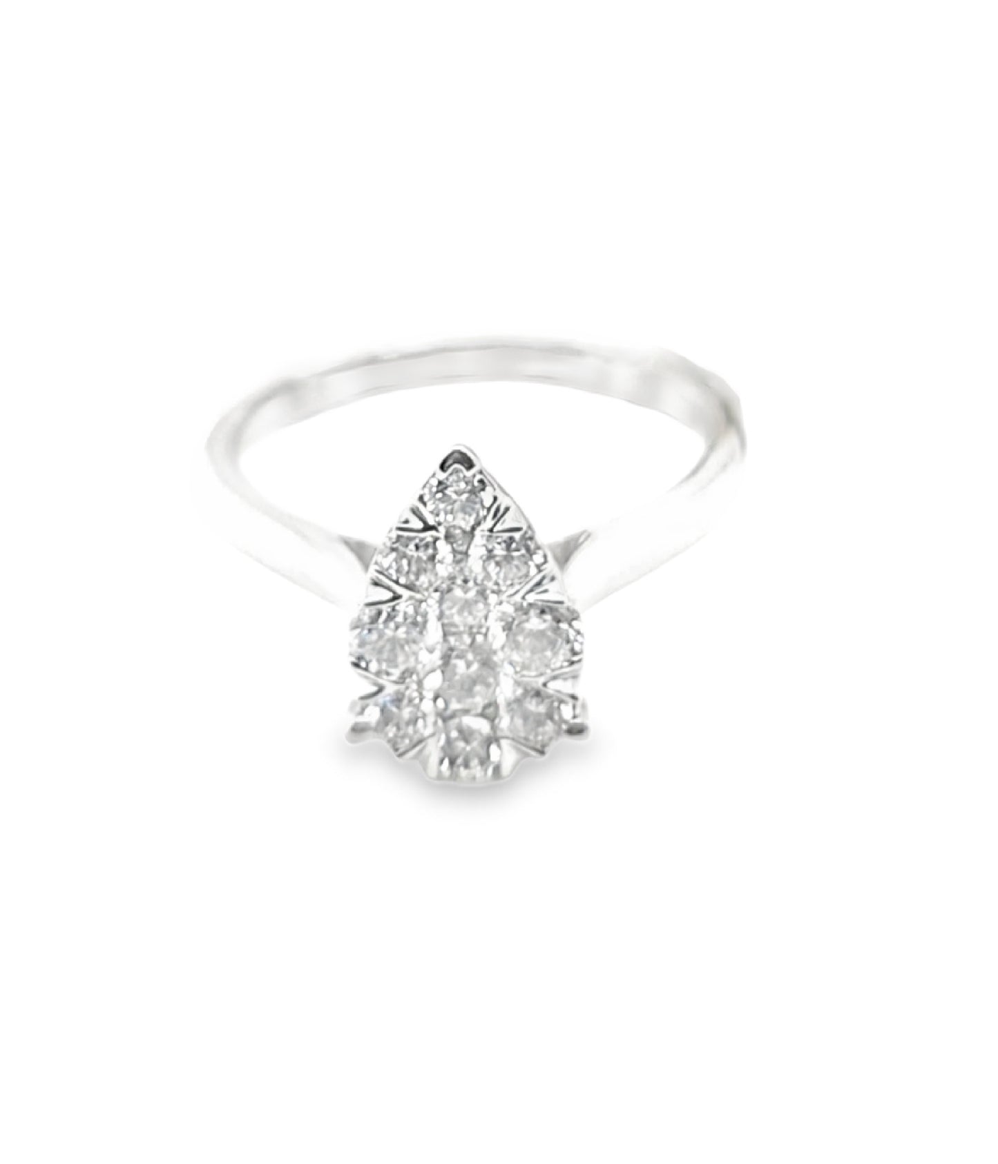 Pear shape Diamonds Ring Band, 0,73 Ct