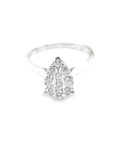 Pear shape Diamonds Ring Band, 0,73 Ct