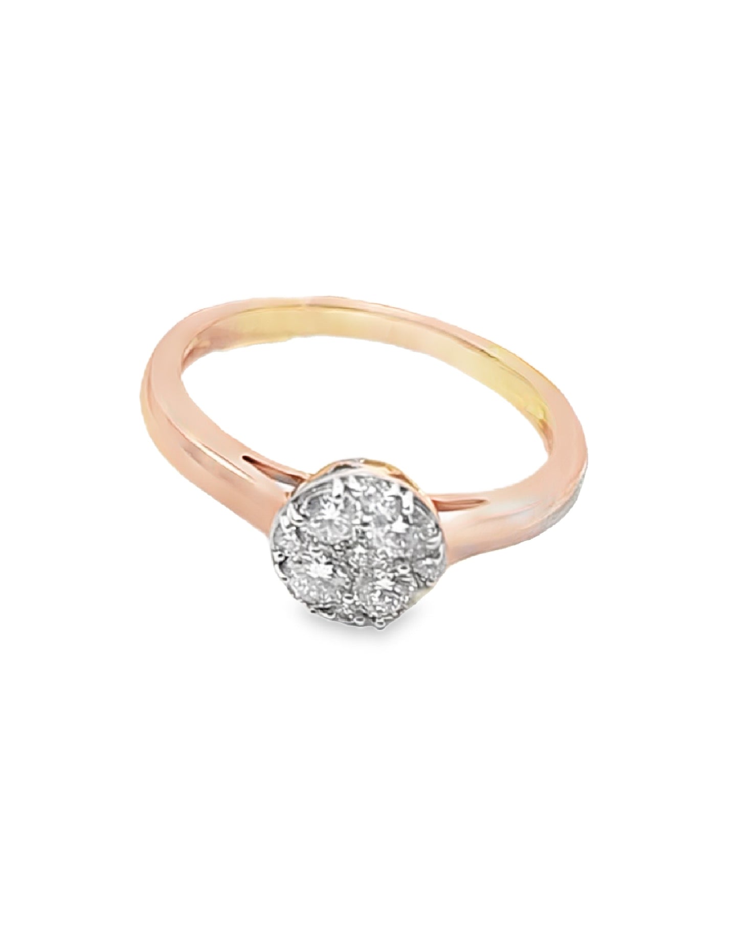 Anillo de diamantes con banda de eternidad de 14 kt