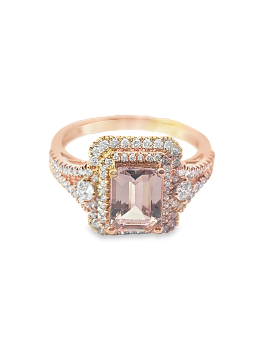 Anillo de diamantes de 14 kt y 7