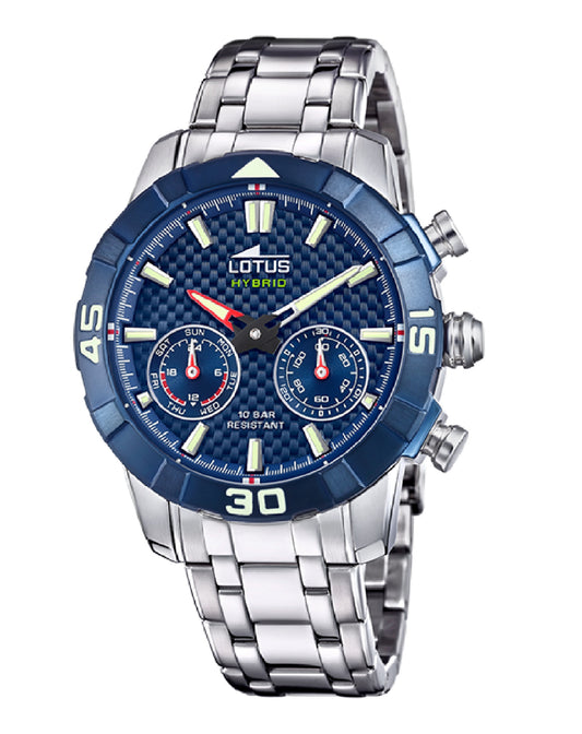 Lotus 18810/3 Lotus Hybrid Connected Silver Bracelet Dark Blue Dial Watch