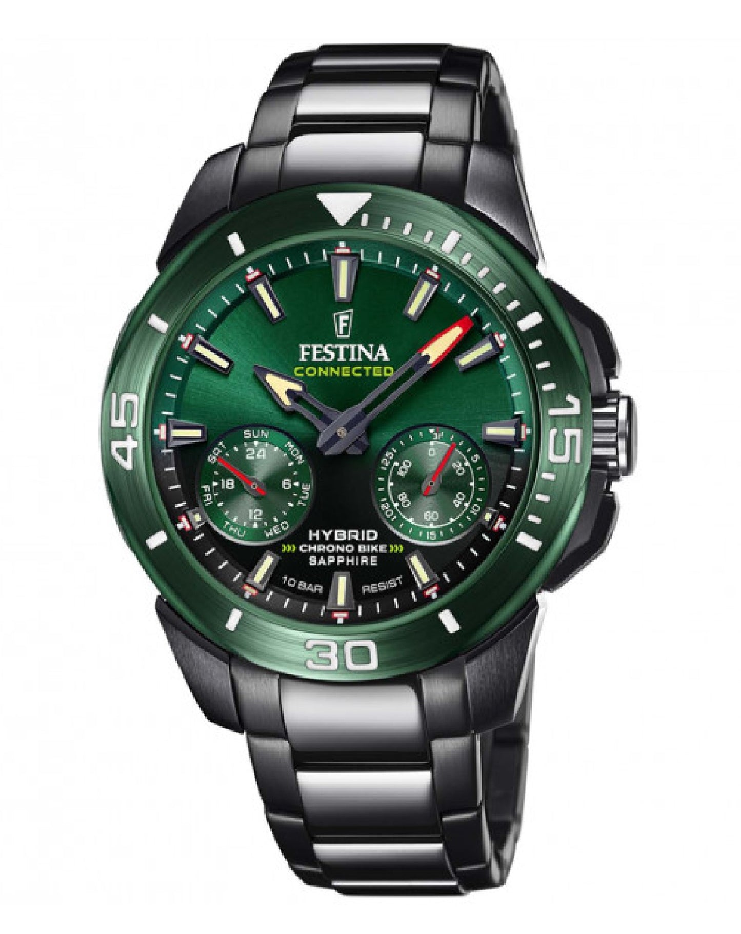 Festina 20646/1 Festina Chrono Bike Connected Black Strap & Green Dial Watch