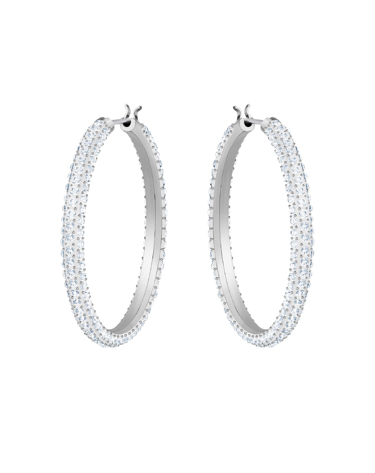 Swarovski Swarovski Stone HOOP Pierced Rhodium Plated Earring Earrings
