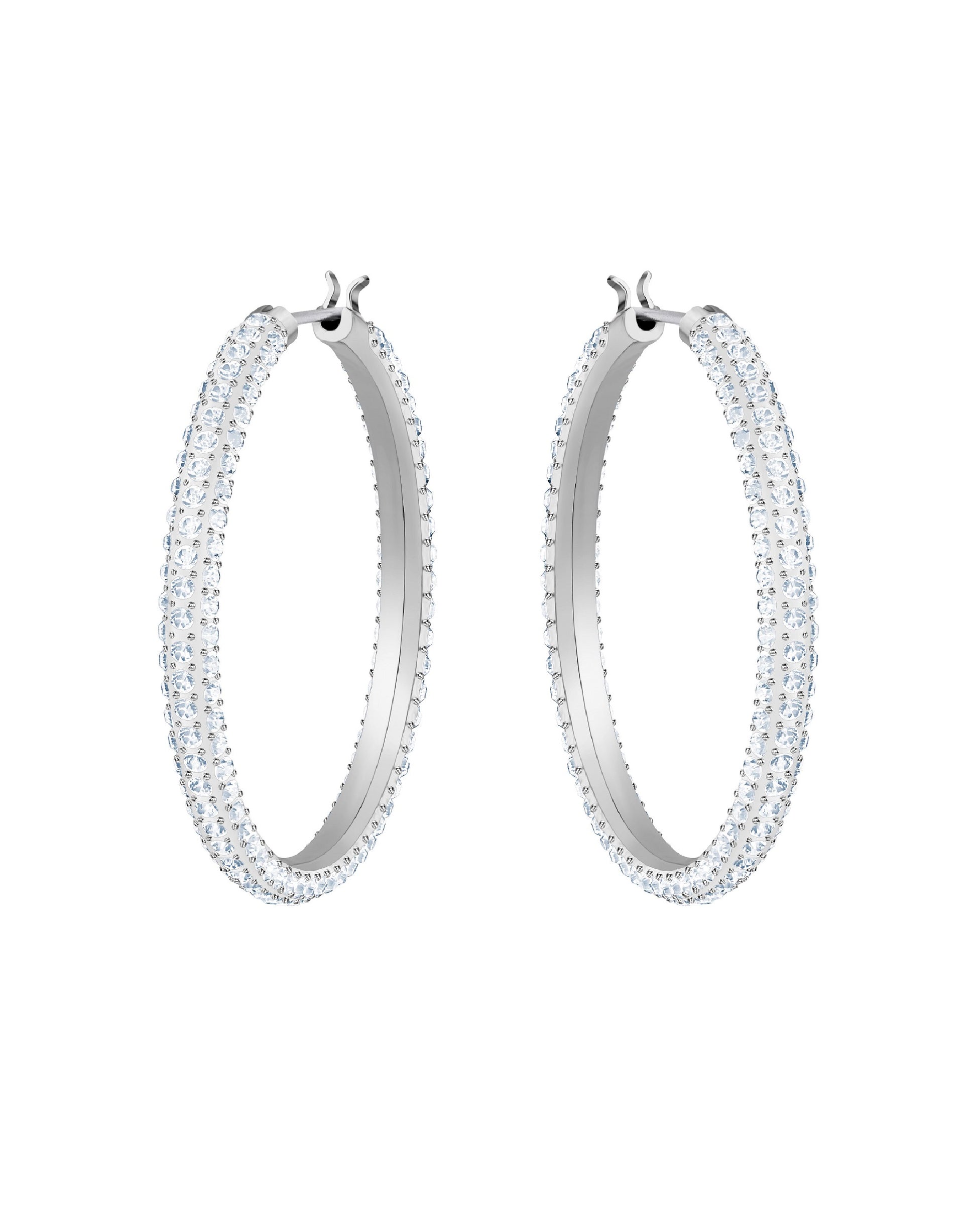 Swarovski Swarovski Stone HOOP Pierced Rhodium Plated Earring Earrings