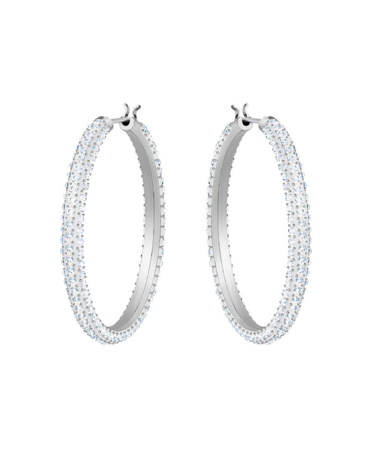 Swarovski Swarovski Stone HOOP Pierced Rhodium Plated Earring Earrings
