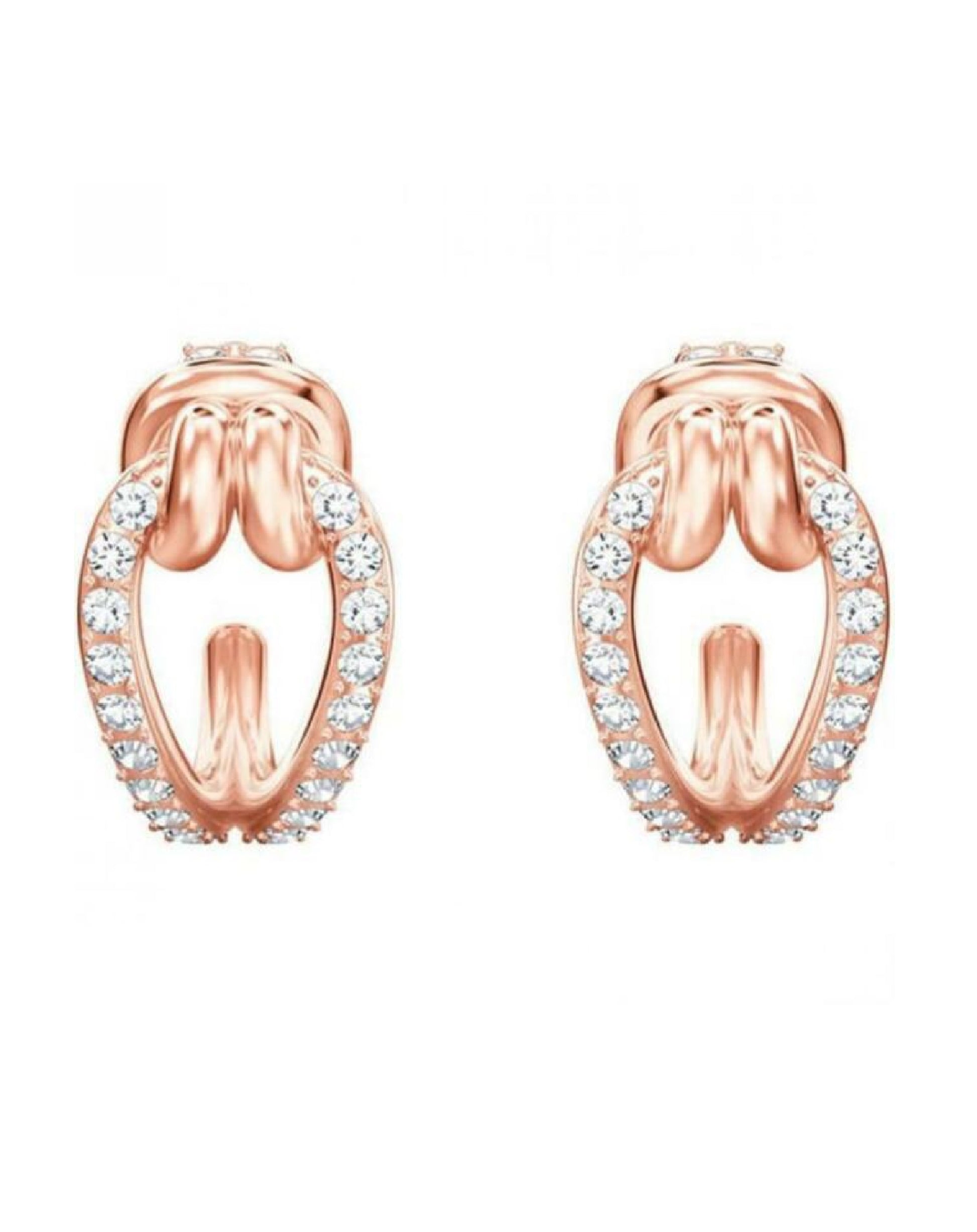 Swarovski Swarovski LIFELONG Heart Rose Gold Tone Hoop Earring Earrings