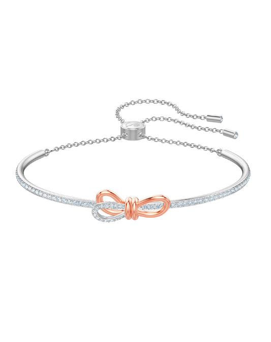 Swarovski Swarovski LIFELONG BOW Rose Gold Tone Bangle Bracelets