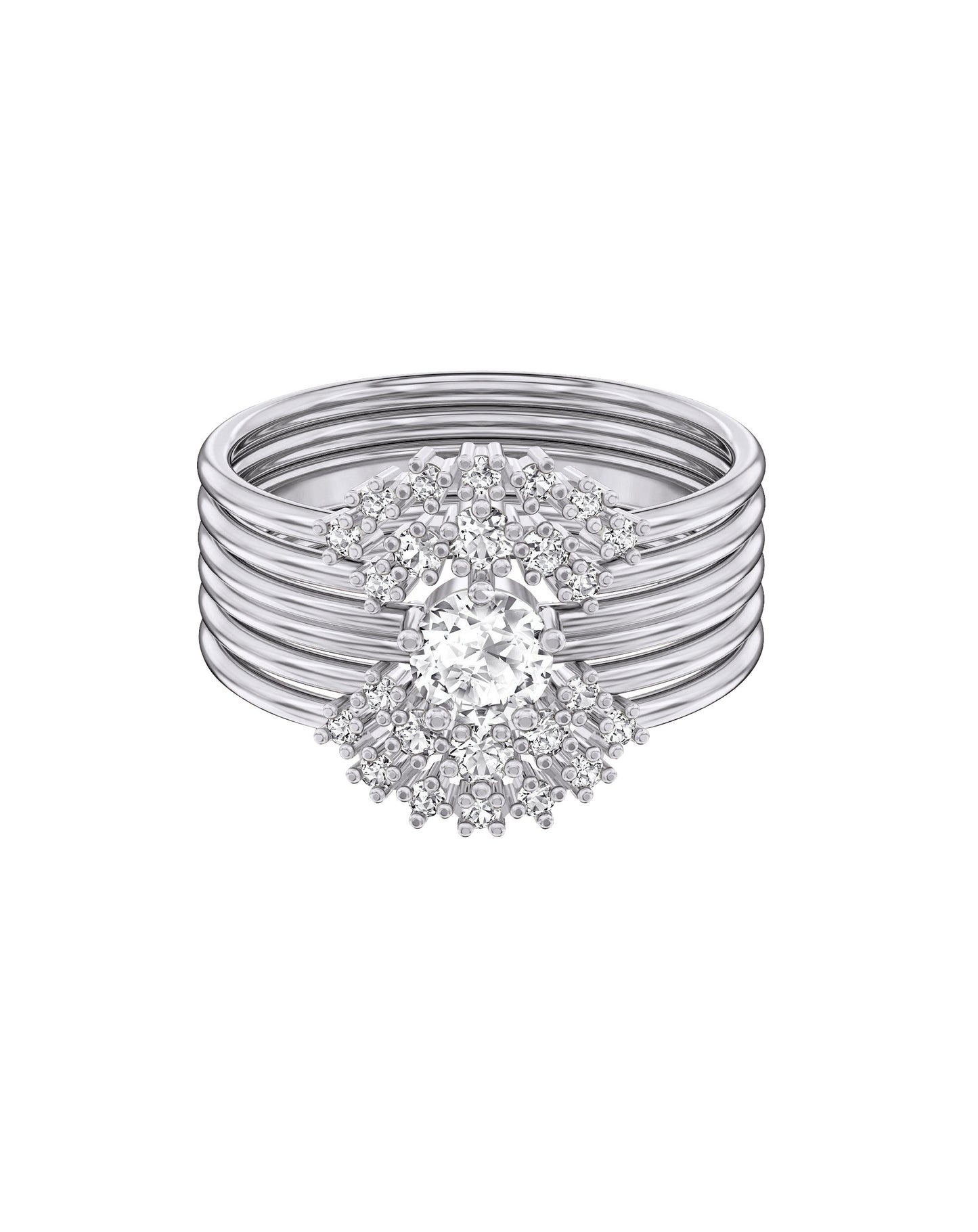 Swarovski Swarovski MOONSUN White Tone Rhodium Plated Ring Size 55 Rings