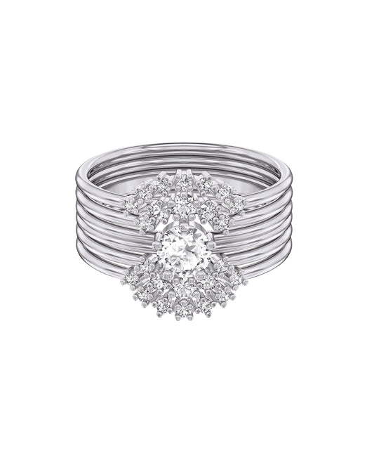 Swarovski Swarovski MOONSUN White Tone Rhodium Plated Ring Size 55 Rings