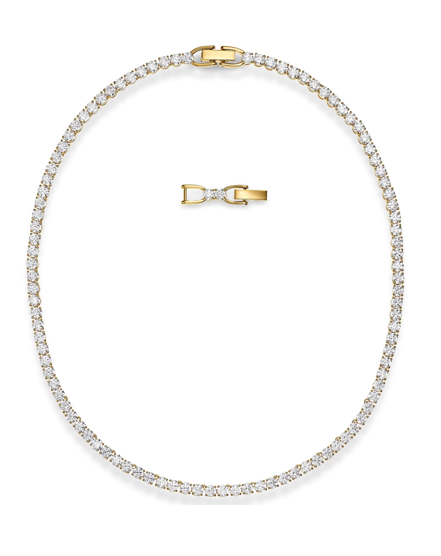 Swarovski Swarovski TENNIS DELUXE Yellow Gold Tone Necklace Necklaces
