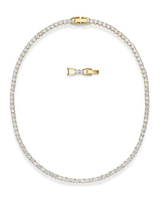 Swarovski Swarovski TENNIS DELUXE Yellow Gold Tone Necklace Necklaces