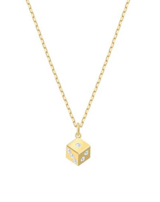 Swarovski 5523560 Swarovski Pendant DICE Yellow Gold Tone Necklace Necklaces