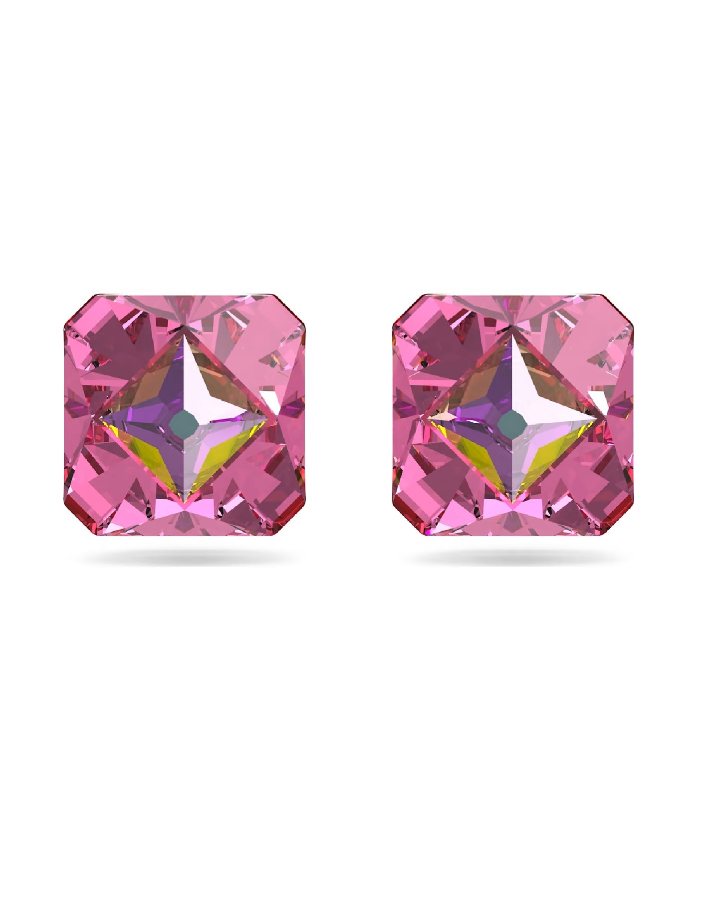 Swarovski Swarovski Pink ORTYX Stud EARRINGS, Yellow Gold Tone Earrings
