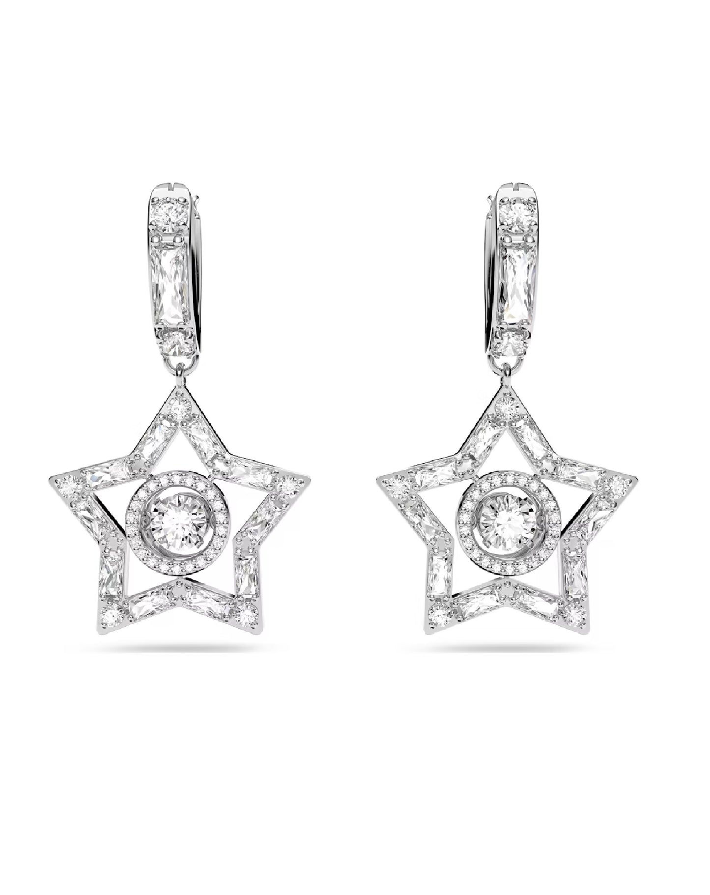 Swarovski Swarovski STELLA EARRINGS White Tone Rhodium Plated Earrings