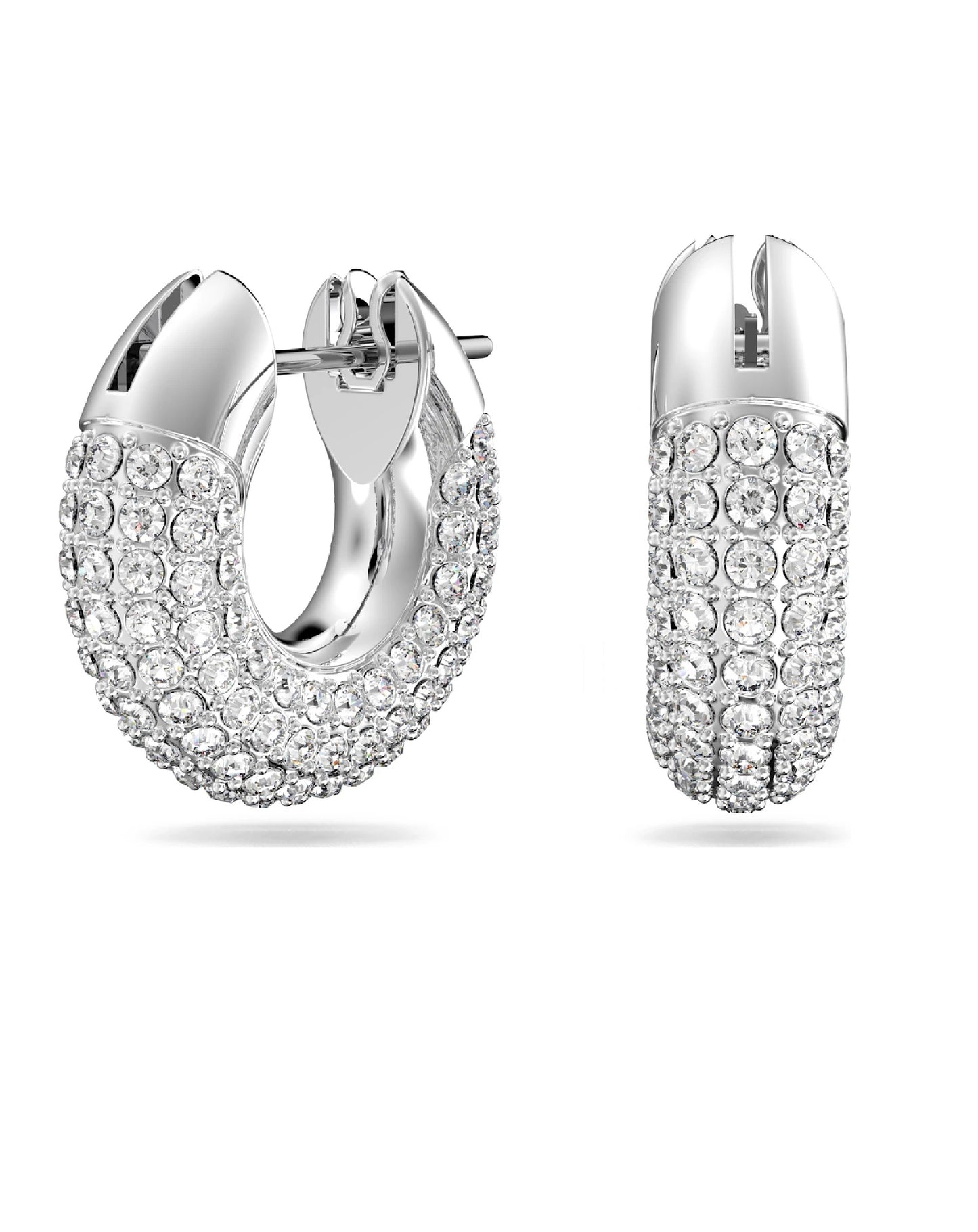 Swarovski Swarovski DEXTERA White Tone Rhodium Plated Hoop Earrings Earrings