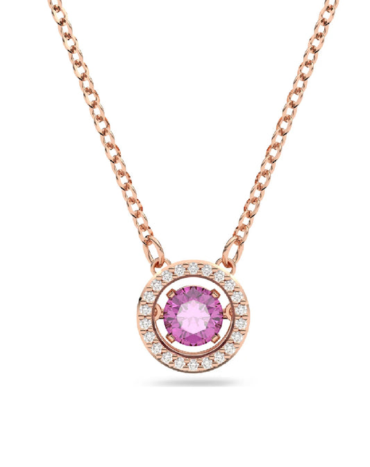 Swarovski Swarovski Sparkling DANCE Rose Gold Tone Purple Pendant Necklaces