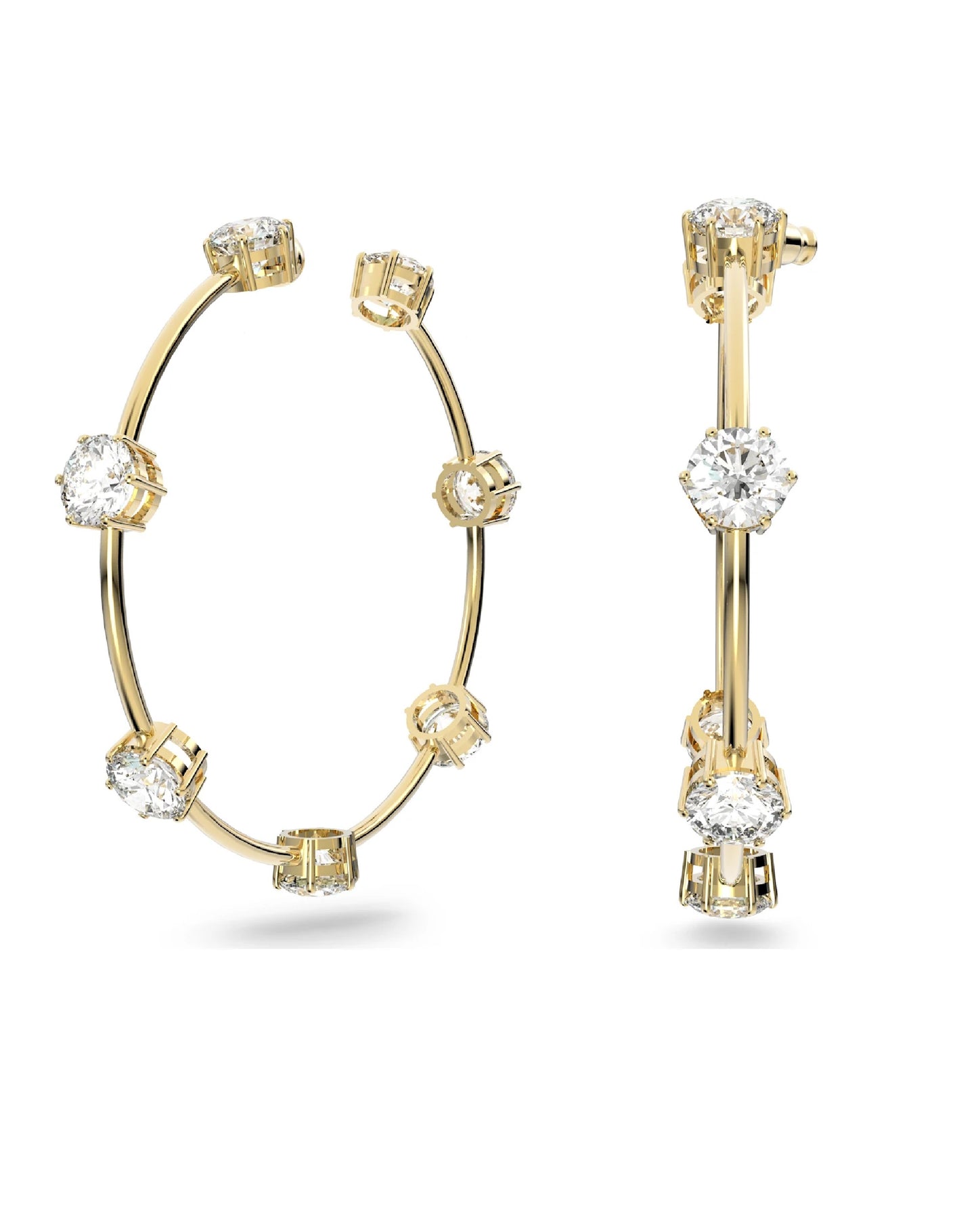 Swarovski 5622722 Swarovski Constella STONE Hoop Shiny Gold Tone Earring Earrings