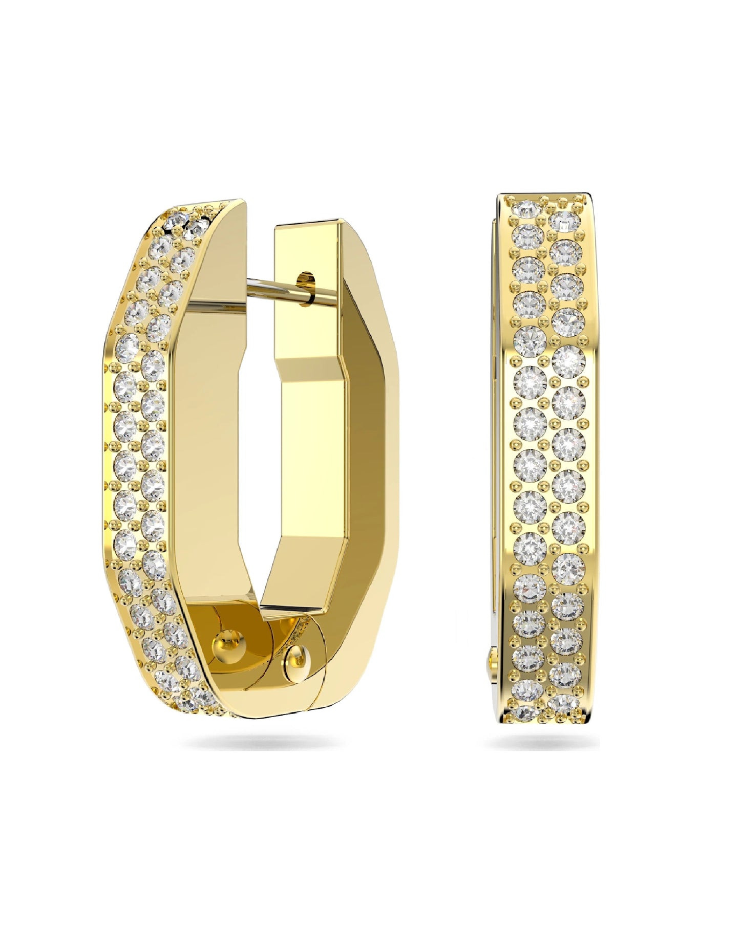 Swarovski 5626084 Swarovski DEXTERA Hoop Earrings Yellow Gold Plated Earrings