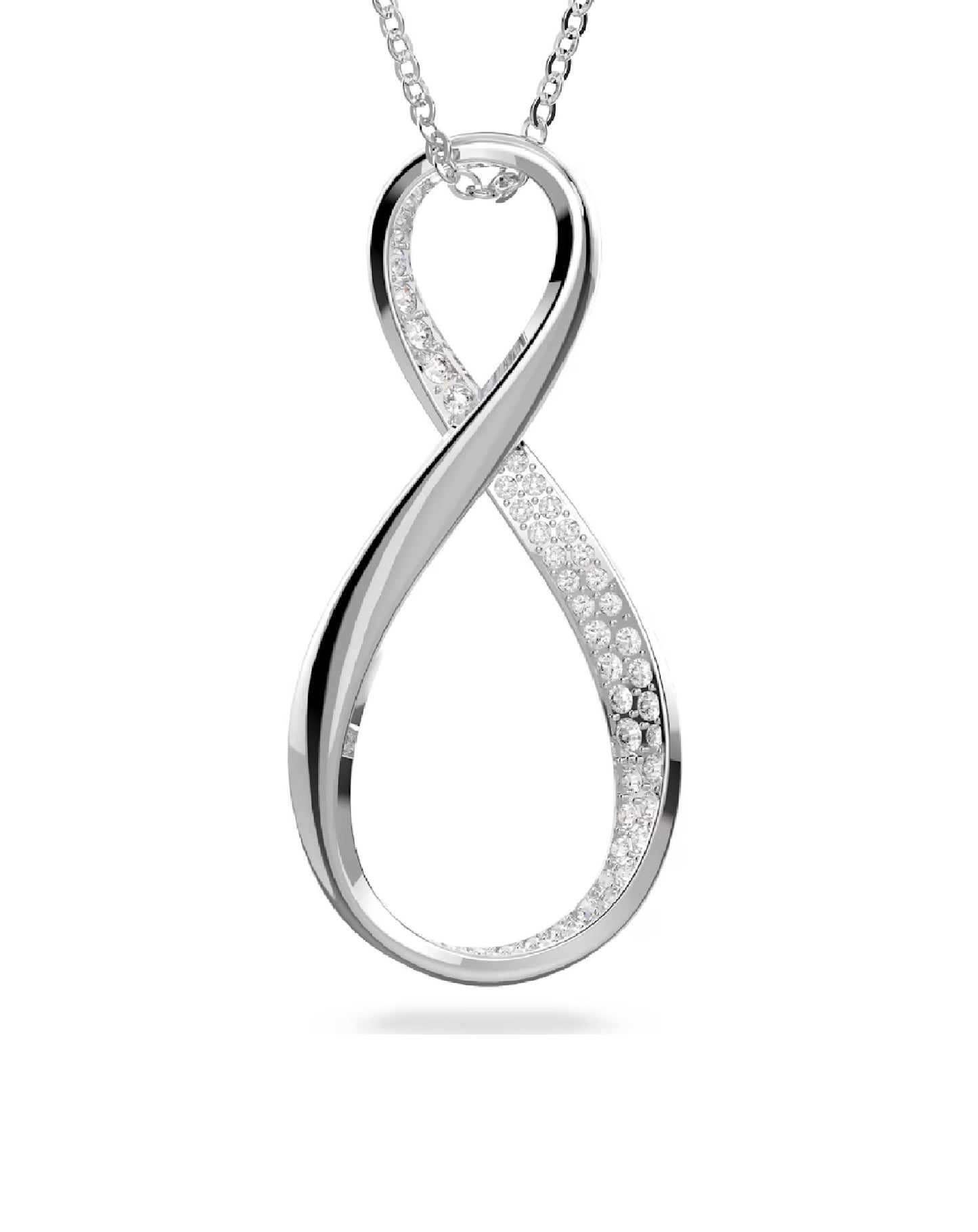 Swarovski 5636493 Swarovski EXIST Infinity Pendant, White Tone Rhodium Plated Earrings
