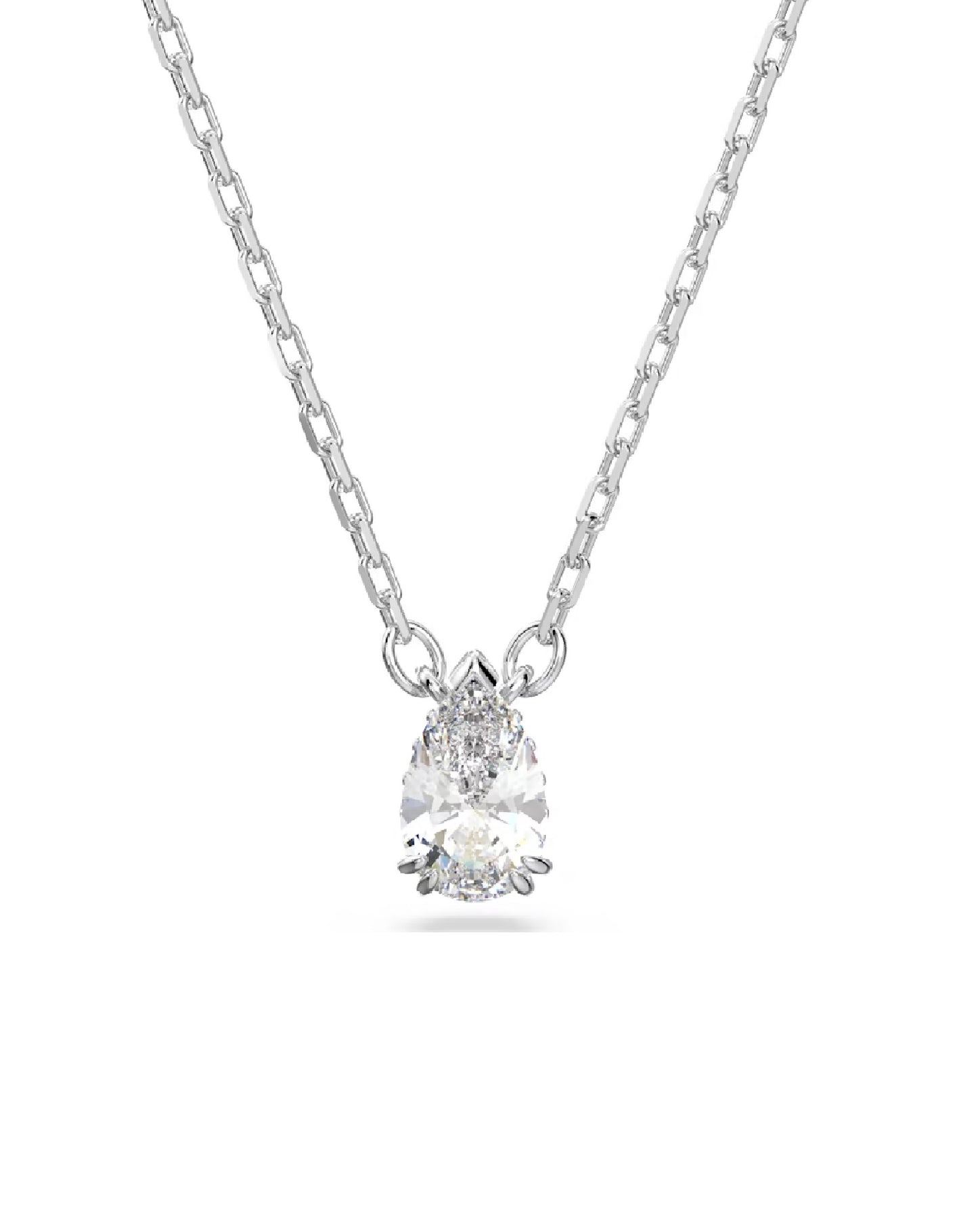 Swarovski 5636708 Swarovski MILLENIA Pear Cut Pendant, White Tone Rhodium Plated Necklaces