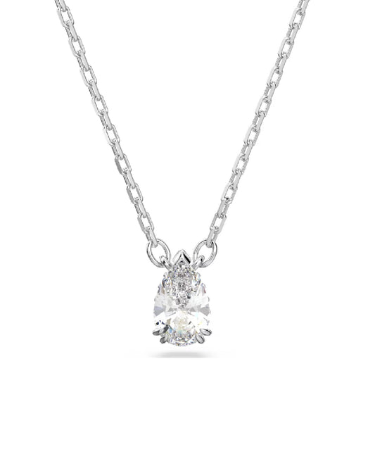 Swarovski 5636708 Swarovski MILLENIA Pear Cut Pendant, White Tone Rhodium Plated Necklaces