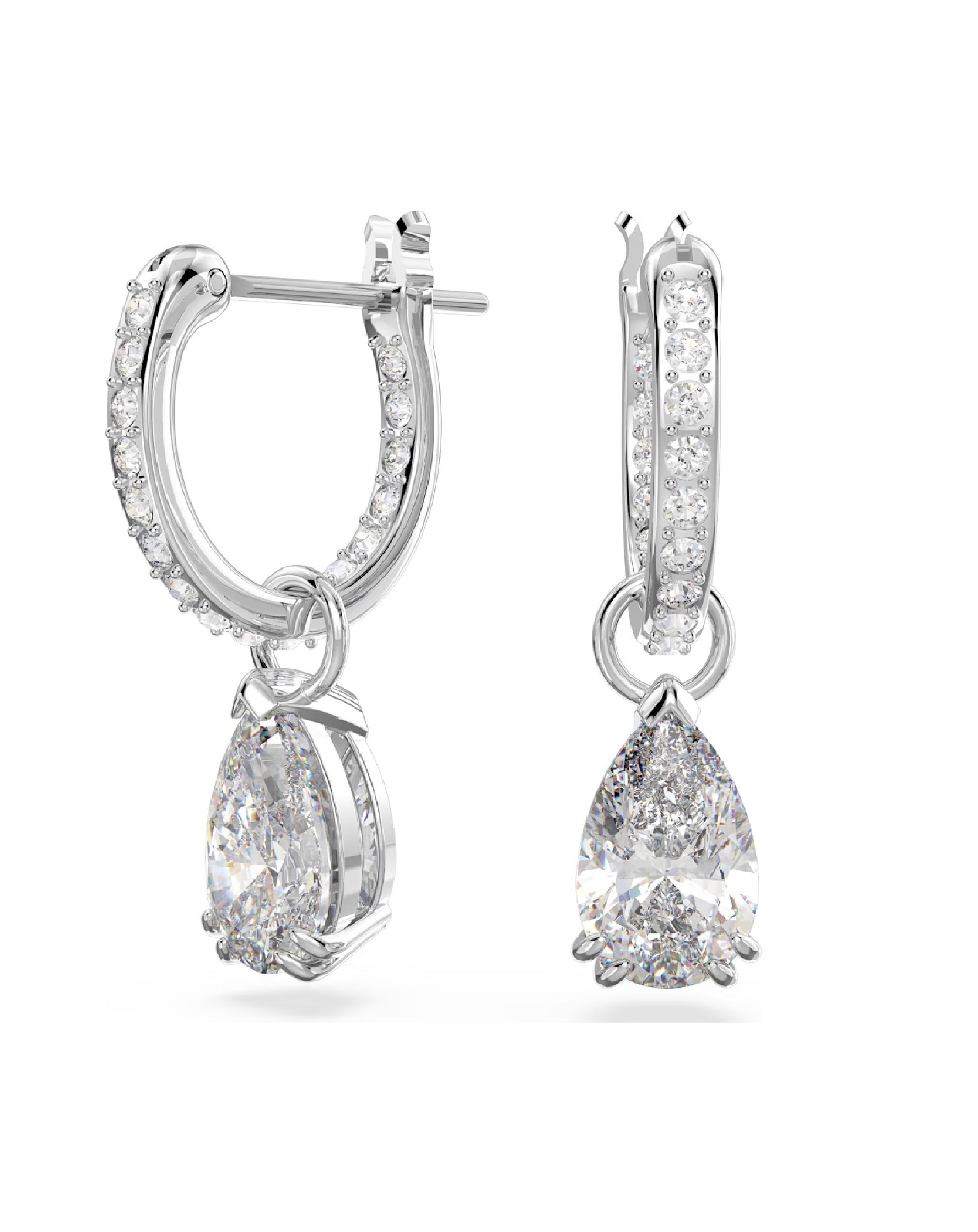 Swarovski 5636716 Swarovski MILLENIA Hoop Rhodium Plated Pear Cut Earring Earrings
