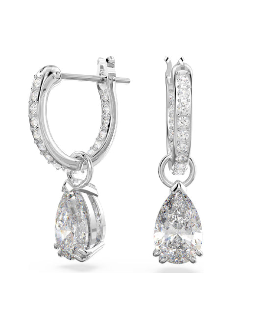 Swarovski 5636716 Swarovski MILLENIA Hoop Rhodium Plated Pear Cut Earring Earrings