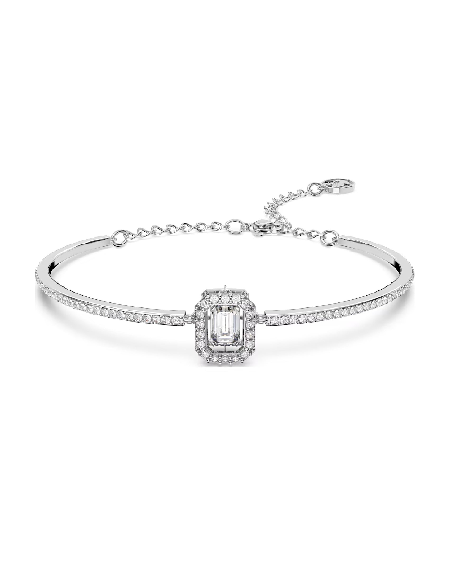 Swarovski 5638494 Swarovski MILLENIA Bangle Size M, Silver Tone Jewelry