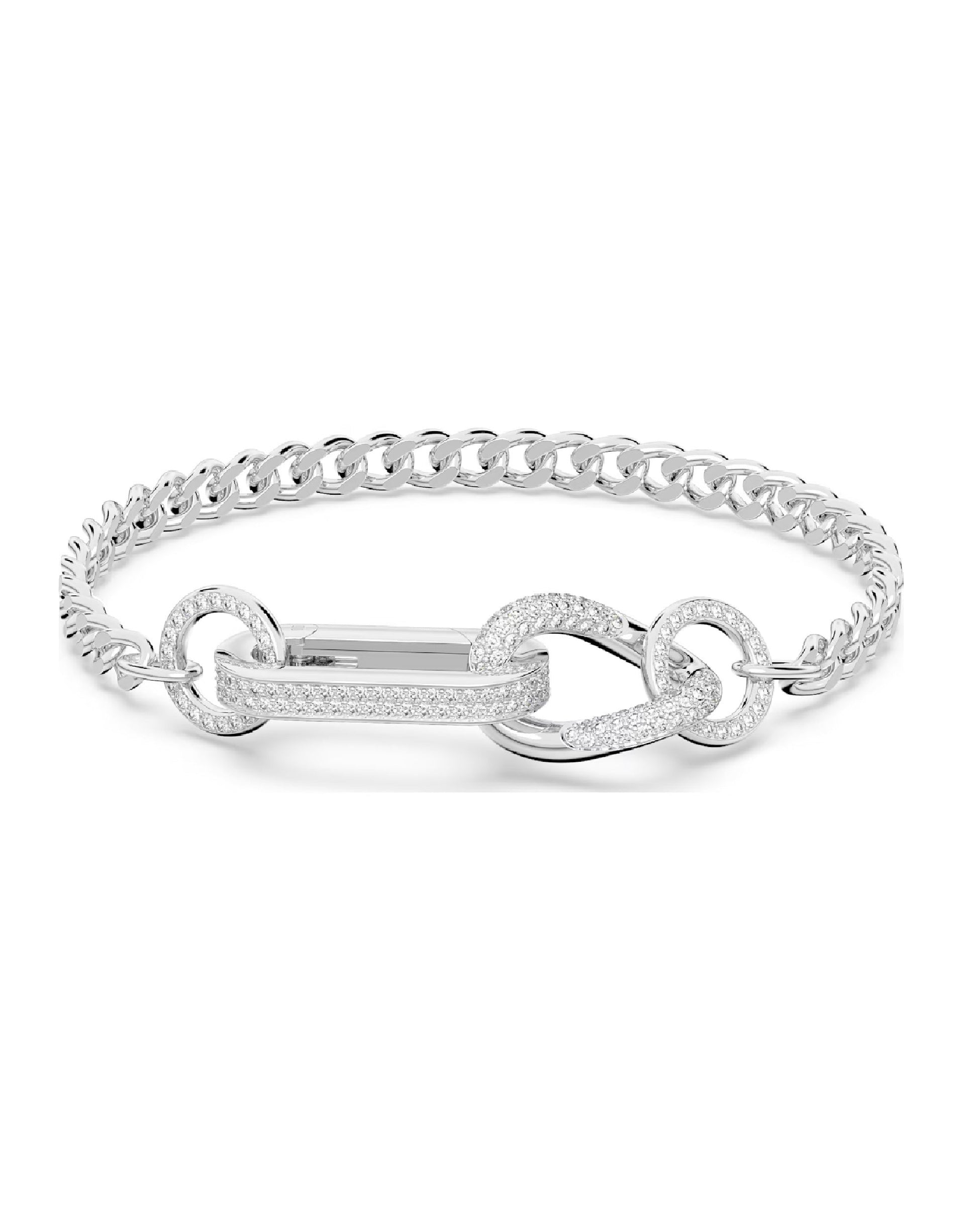 Swarovski 5642598 Swarovski DEXTERA Pavé Bracelet, White Tone Size M Bracelets
